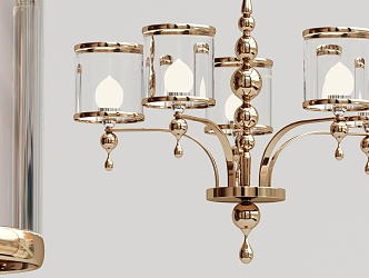 Modern chandelier metal multi-head chandelier 3d model