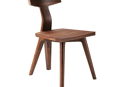 Nordic Dining Chair Solid Wood Single Chair model