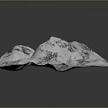 White Snowy Terrain Model With Gray Textures And Irregular Undulating Surface 3d model