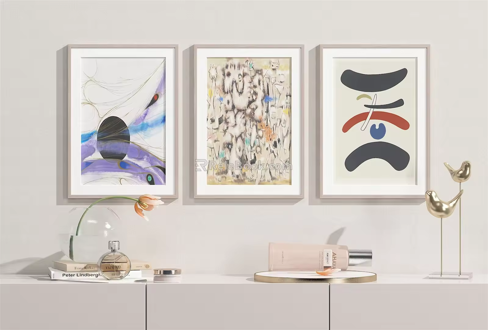Modern Abstract Painting Abstract Hanging Painting Combination Ornaments 3d model
