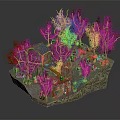 Colorful Cartoon Scene With Lush Trees Small Cabin Slide Winding Path And Greenery