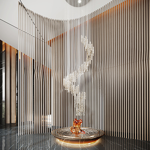 modern chandelier installation 3d model