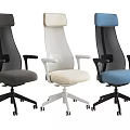 Ergonomic Office Chair With Black Blue White Mesh Back And Swivel Base Design