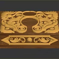 Wooden Decorative Box With Golden Intricate Carvings And Ornate Surface Design