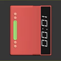 Red Digital Timer Device With Display Screen And Button Controls For Timekeeping 3d model