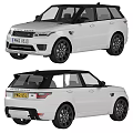 White Range Rover SUV Exterior Design With Front Rear View Black Wheels 3d model