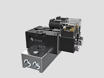 Industrial Solenoid Valve with Precision Control for Pneumatic Automation Systems 3d model