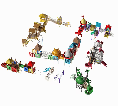 Modern Amusement Equipment Children's Amusement Equipment Slide Outdoor Amusement Park Facilities 3d model