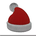 Red Knitted Santa Hat With White Trim And Pom Pom Design