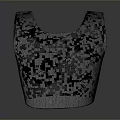 Sleeveless Lace Top With Black Gray Floral Pattern For Daily Use