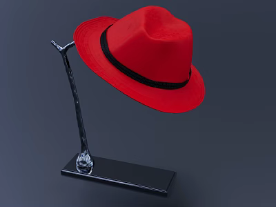 Light Luxury Topper Hat Sun Hat Felt Hat Decorative Ornaments Jewelry Ornaments Hat Fashion Hat Headwear 3d model