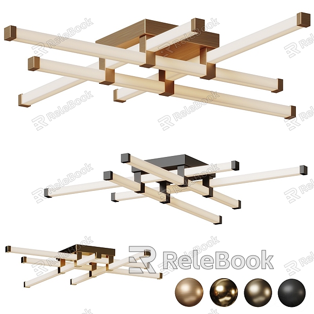 Metal glass ceiling lamp model