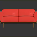 Stylish Modern Red Sofa With Metal Legs And Comfortable Soft Upholstery
