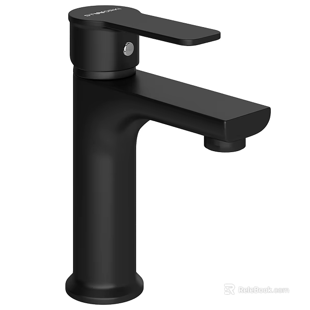 Modern Black Single Handle Faucet With Sleek Design For Bathroom Or Kitchen 3d model 