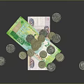 Creative Sculpture Artwork Crafted From Coins And Paper Currency Notes