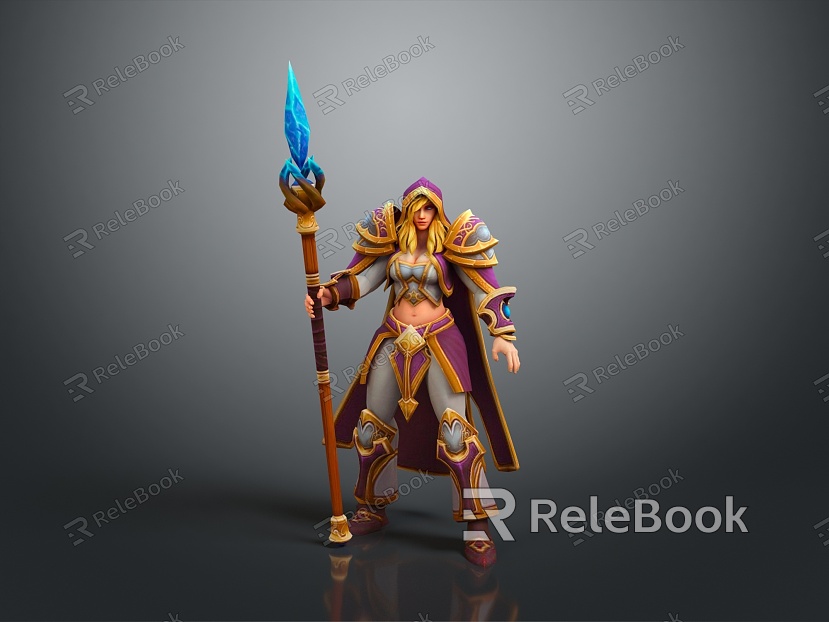 Female Elf Cartoon Witch Magic Witch Magic Girl Magician Elf Mage Warlock Wizard model