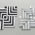 Geometric Tile Patterns For Ground In Black White Gray Tones 3d model