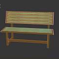 Wooden Bench Simple Design With Solid Wood Slatted Backrest And Seat