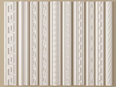Gypsum Molding With Various Decorative Patterns And Interior Design Styles 3d model