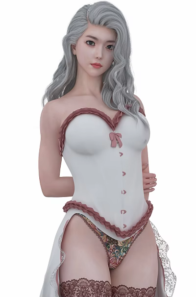 modern woman pajamas woman 3d model