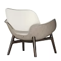 Modern Leather Dining Chairs With Curved Backrest And Sturdy Wooden Legs Design