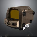 Tactical Copper Colored Weapon Sight With Yellow Lens And Adjustment Knobs Design