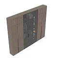 Elegant Modern Wardrobe With Wooden Cabinetry Glass Doors Hanging Space And Interior Lighting