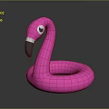 Kids Cute Pink Flamingo Shaped Inflatable Swimming Ring For Summer Fun