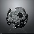 Rough Surface Broken Sphere Component With Multiple Holes And Rock Texture