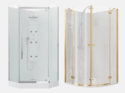 Modern Shower Sauna Enclosure With Transparent Glass And Sleek Frame Design 3d model