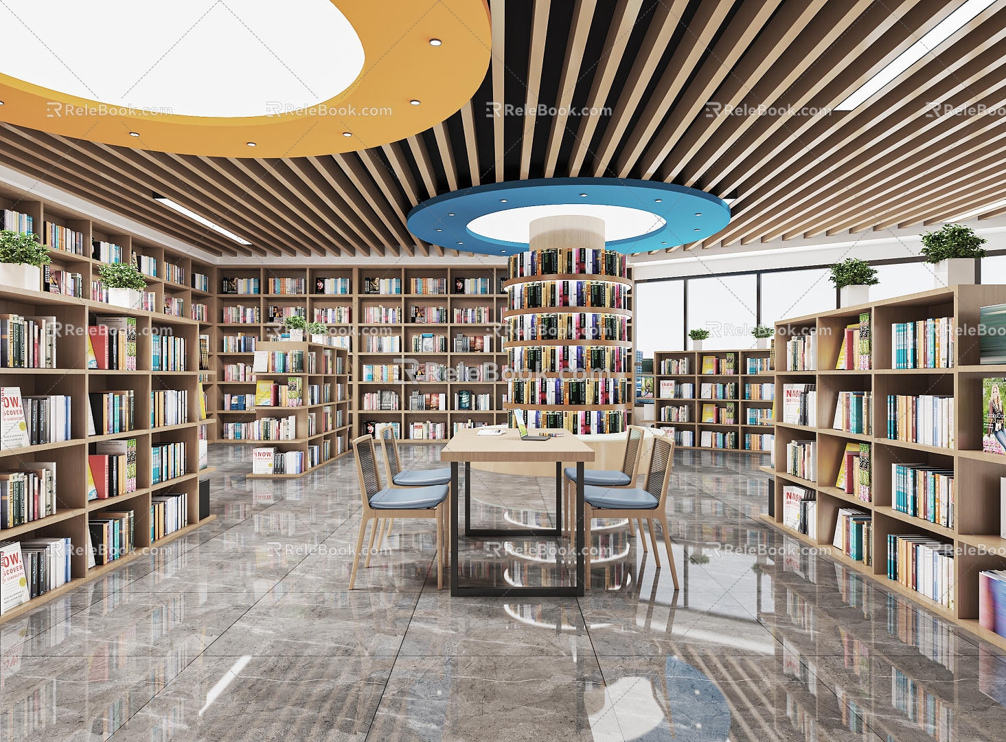 Library Reading Room Bookstore Bookstore Library Leisure Reading Area Leisure Recreation Room 3d model