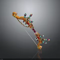 Colorful Bow Weapon With Geometric Shapes And Vibrant Orange Pink Blue Parts