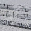Wrought Iron Fence and Gate Architectural Components with Decorative Outdoor Designs