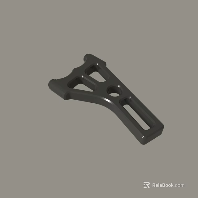 Black Industrial Mechanical Component With Multiple Holes And Structural Design Features 3d model 