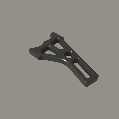 Black Industrial Mechanical Component With Multiple Holes And Structural Design Features 3d model