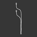 Black Cable with Square Connectors and Curved Structure for Electronic Devices