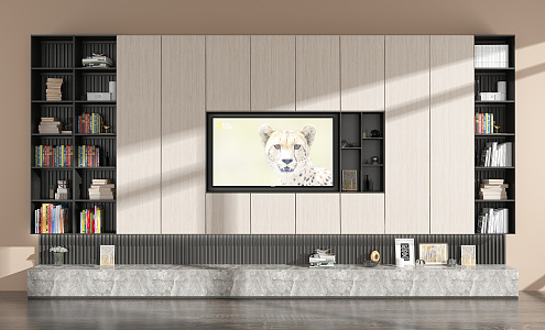 Modern TV Background Cabinet Minimalist Panel TV Cabinet 3d model