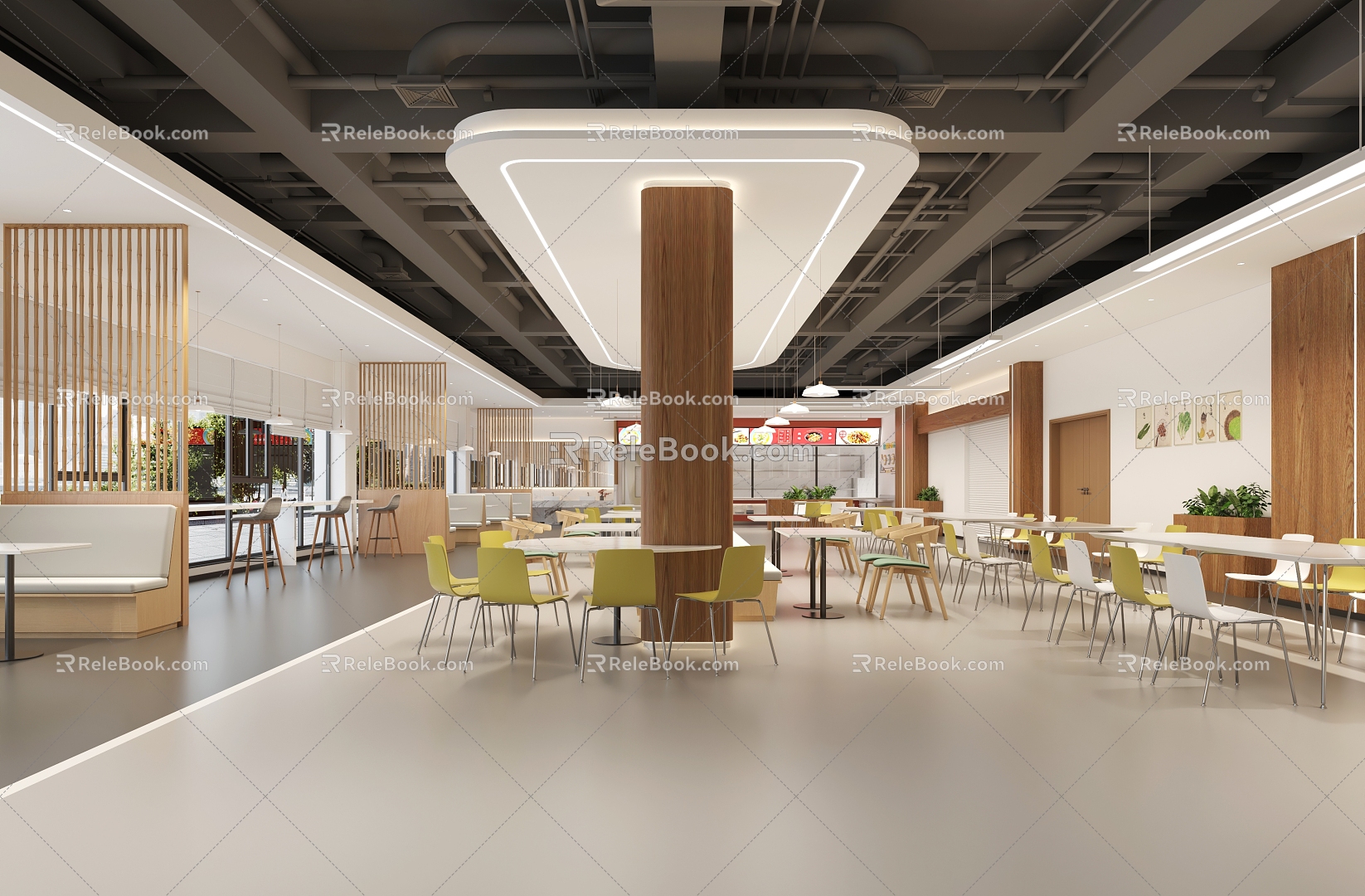 Modern Canteen Restaurant Fast Food Restaurant Western Restaurant Staff Canteen 3d model