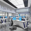 Modern Monitoring Room With Workstations And Computers