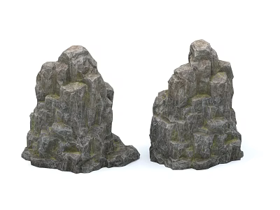 Handcrafted Natural Stone And Wood Decorative Sculptures Featuring Rock Texture For Home Decoration 3d model
