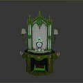 Ornate Decorative Clock Stand With Elegant Frame Lamps And Carved Base