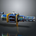 Futuristic Plasma Cannon Weapon With Metallic Structure Control Panel And Glowing Blue Accents