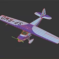 Small Scale Blue and White Model Airplane With SP RWD on Wings Propeller and Wheels
