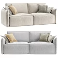 Modern Light Beige and Gray Sofa with Decorative Pillows and Comfortable Design 3d model