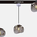 Modern Glass Pendant Lights With Hollow Design And Bulb Inside Hanging From Ceiling