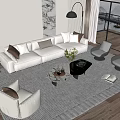 Modern sofa coffee table combination 3d model