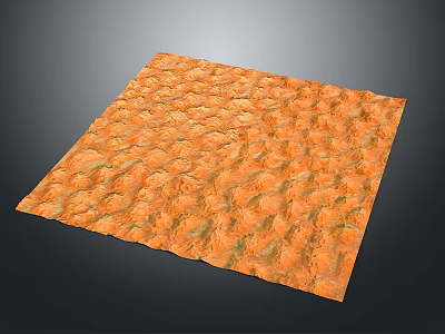 Orange Undulating Terrain With Textured Surface And Detailed Topographic Features 3d model