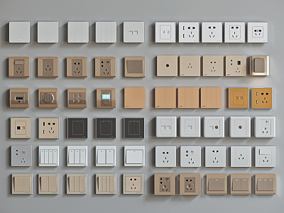 Modern socket switch panel combination model