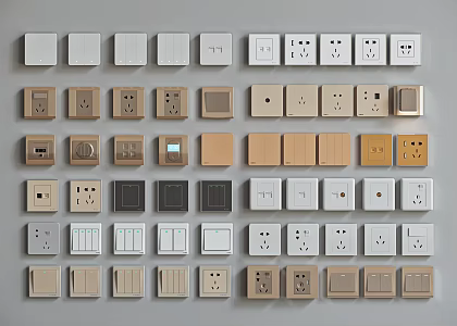 Modern socket switch panel combination 3d model