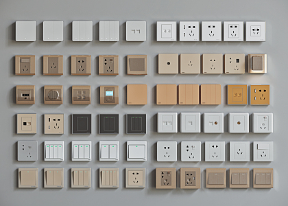 Modern socket switch panel combination 3d model